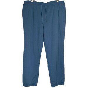 NWT Eddie Bauer Mens XXL Blue Faux Shearling Lined Jogger Sweatpants